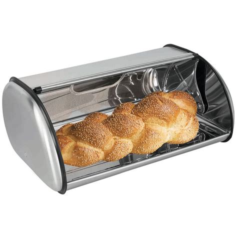 home basics bread box stainless steel housing walmart|Home Basics Stainless Steel Deluxe Bread Box.